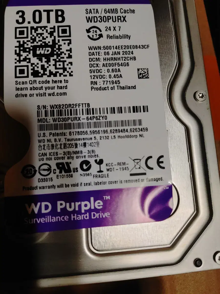 wd purple 3tb hdd